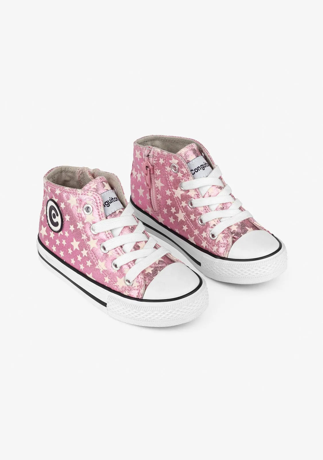 Unisex Pink Glows in the Dark Hi-Top Sneakers