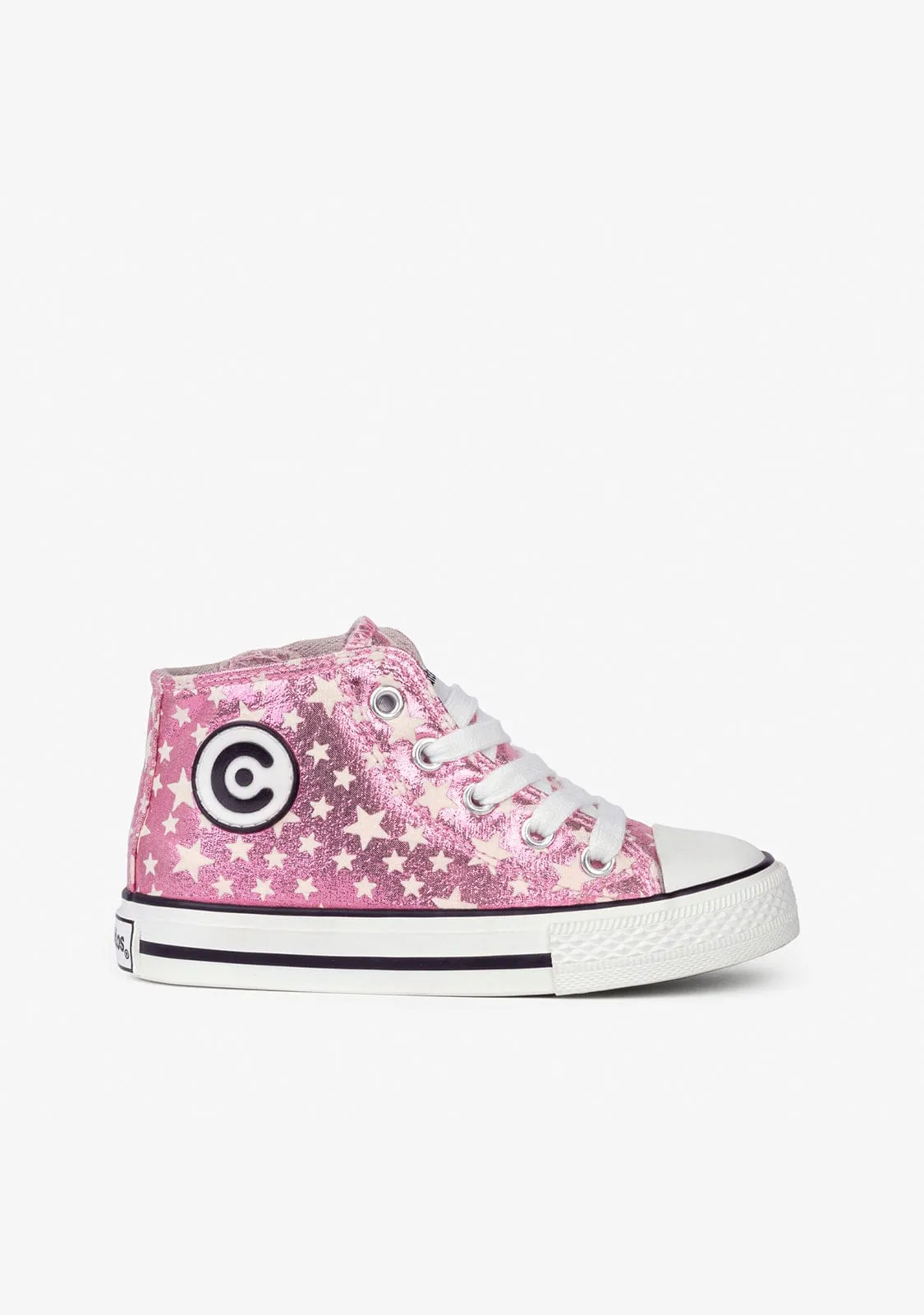 Unisex Pink Glows in the Dark Hi-Top Sneakers