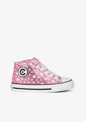 Unisex Pink Glows in the Dark Hi-Top Sneakers