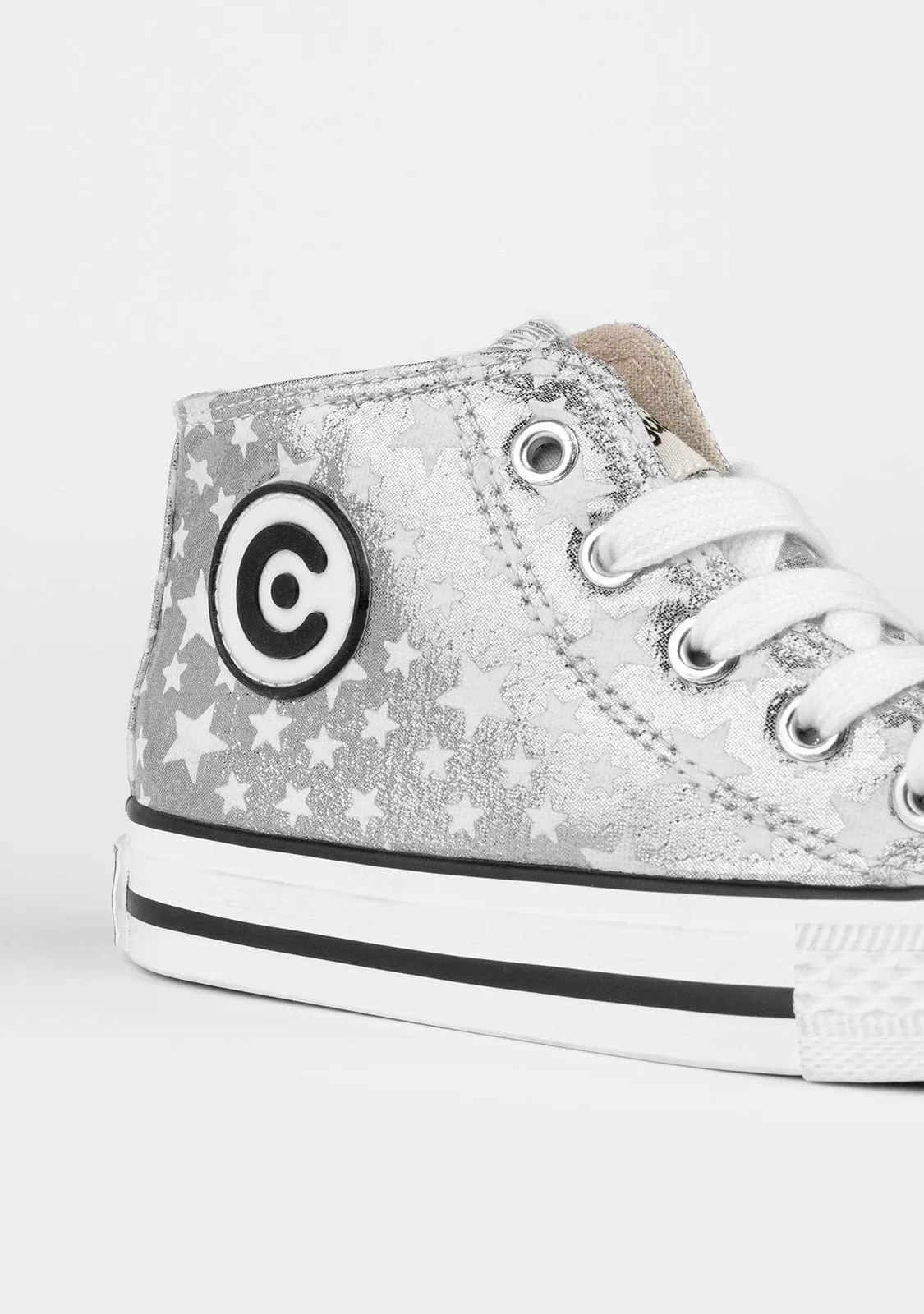 Unisex Silver Glows in the Dark Hi-Top Sneakers