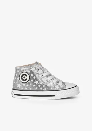 Unisex Silver Glows in the Dark Hi-Top Sneakers