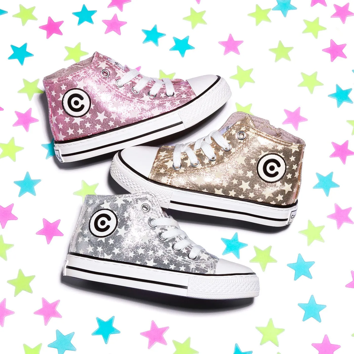 Unisex Silver Glows in the Dark Hi-Top Sneakers