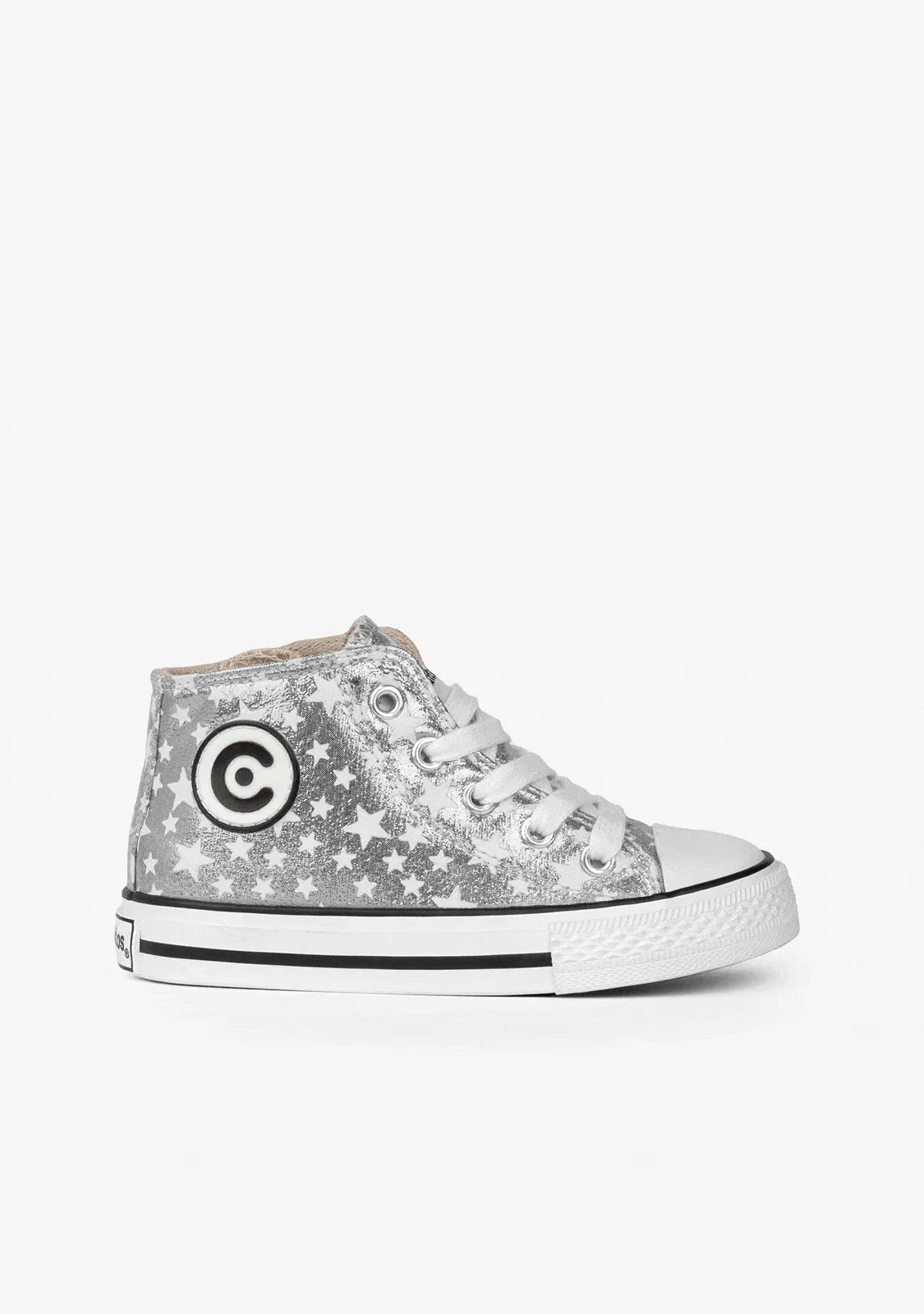 Unisex Silver Glows in the Dark Hi-Top Sneakers