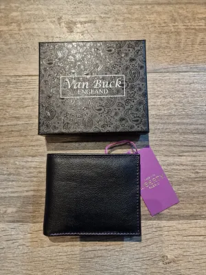 Van Buck Black Leather Wallet Trimmed With Liberty Fabric