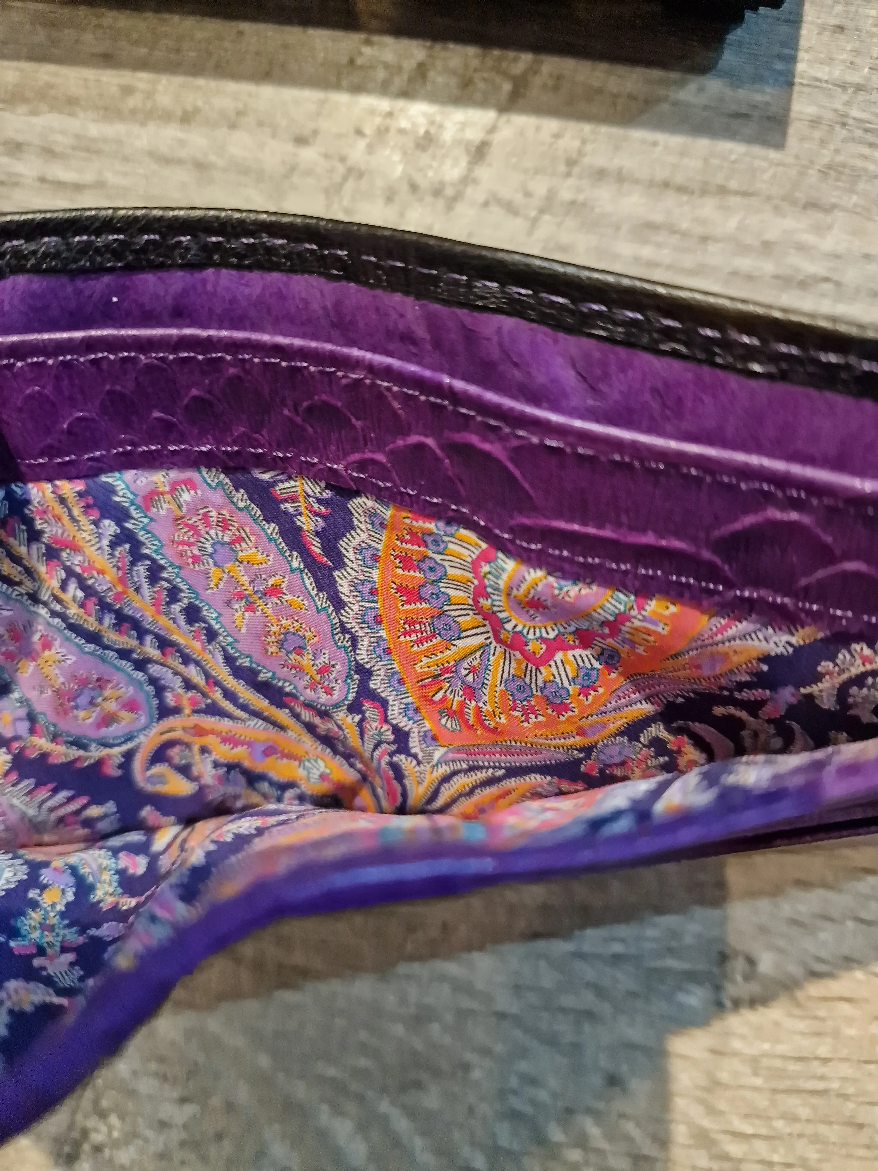 Van Buck Black Leather Wallet Trimmed With Liberty Fabric