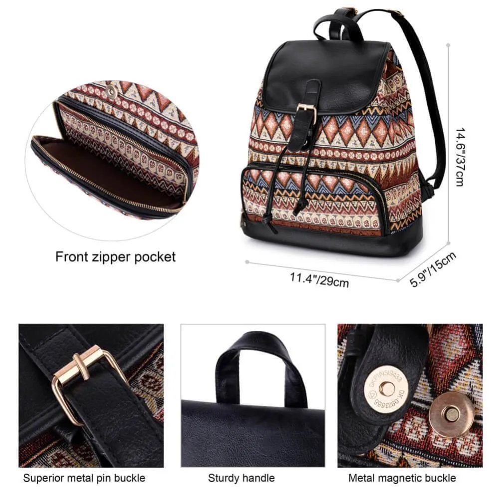 Vbiger Stylish Canvas Backpack Casual Bag Drawstring Backpacks