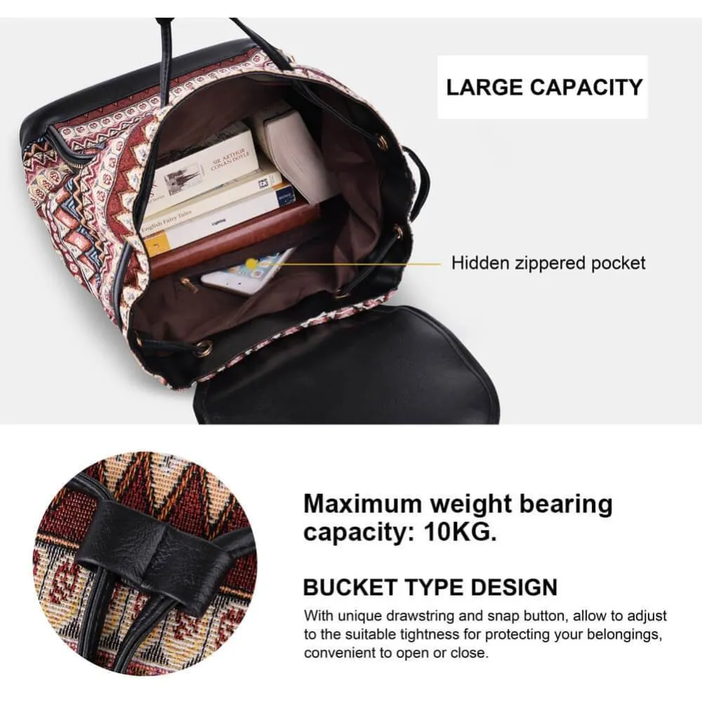 Vbiger Stylish Canvas Backpack Casual Bag Drawstring Backpacks