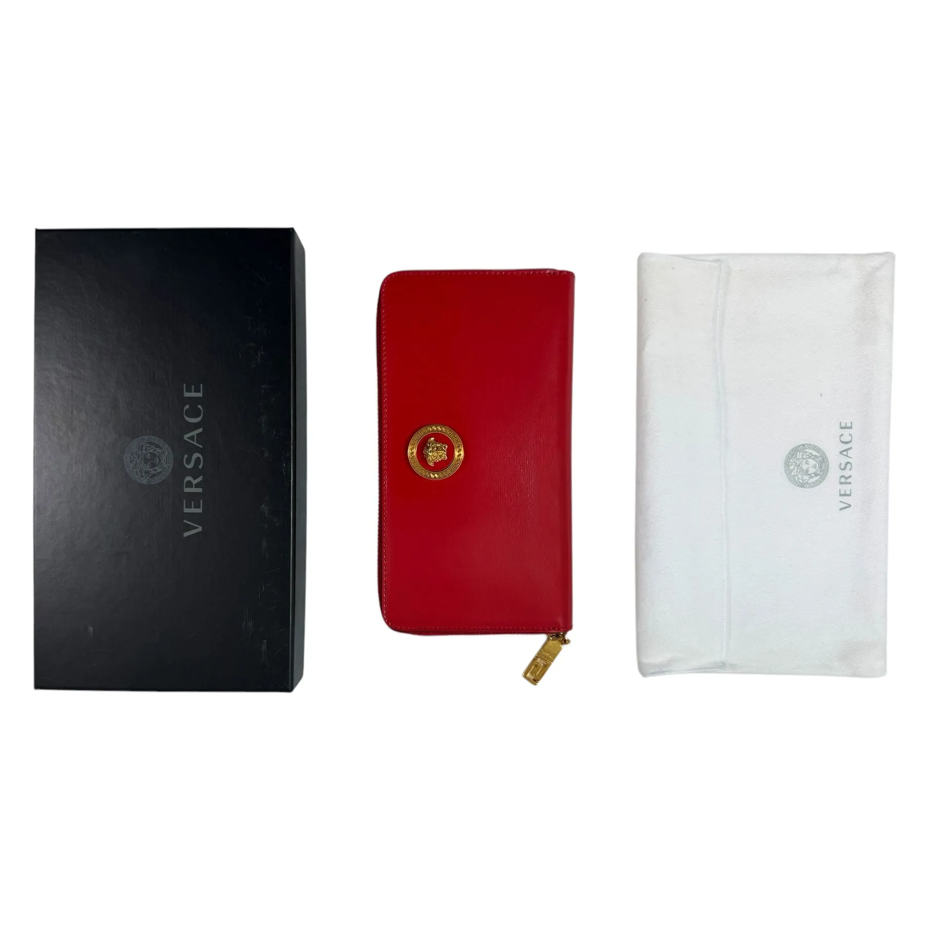 Versace Wallet Red Medusa Long Wallet - Women Collection