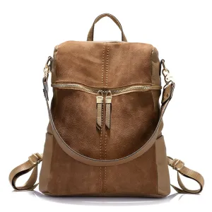 Vintage brand women backpack leather PU  large capacity shoulder bags for women