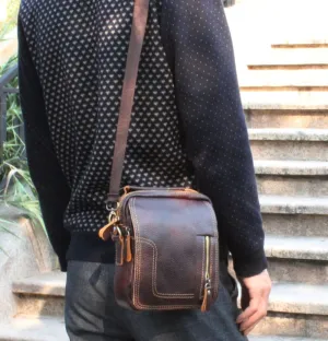 Vintage Genuine Leather Messenger Bag for Men