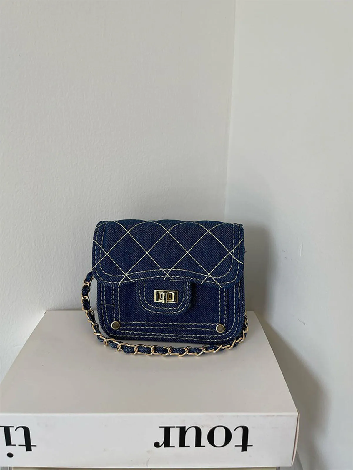 Washed Denim Blue Mini Sling Bag