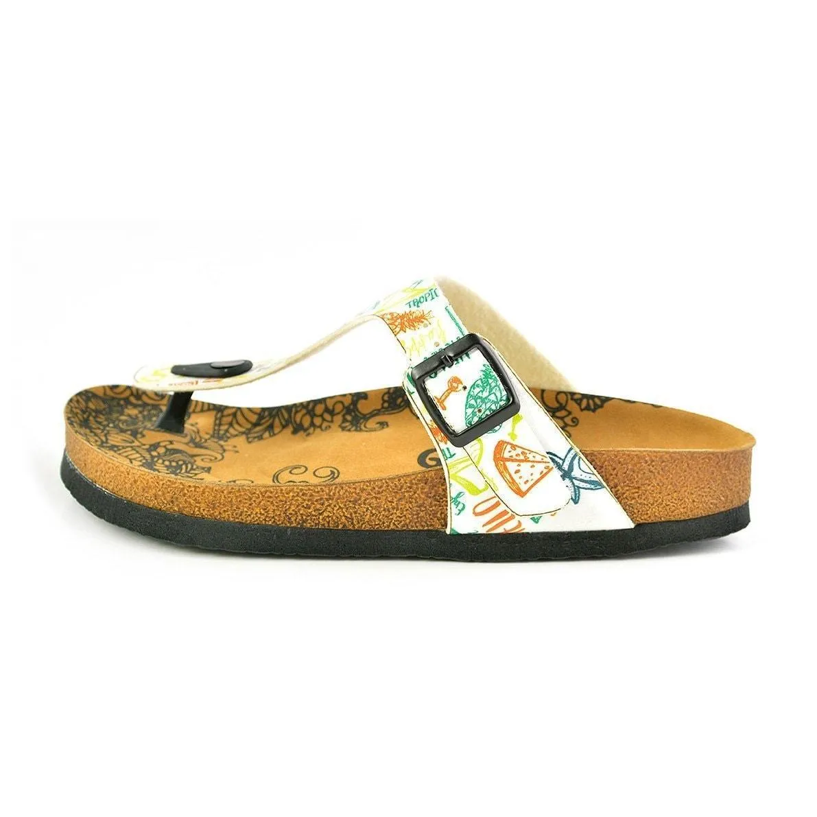White Hello T-Strap Sandal CAL521
