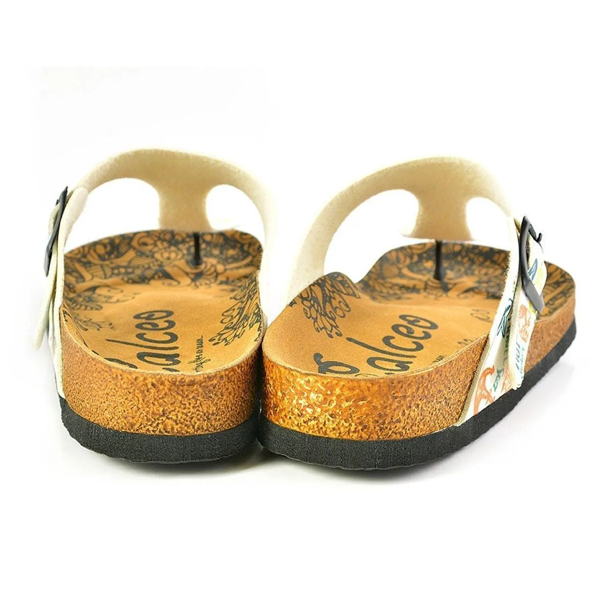 White Hello T-Strap Sandal CAL521