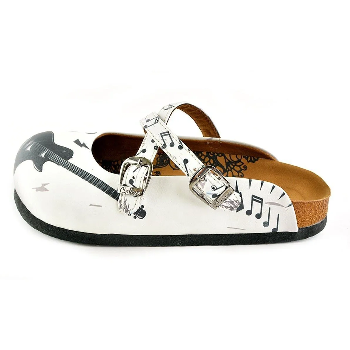White Music Note Clogs WCAL141