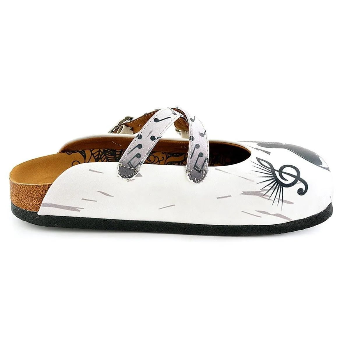 White Music Note Clogs WCAL141
