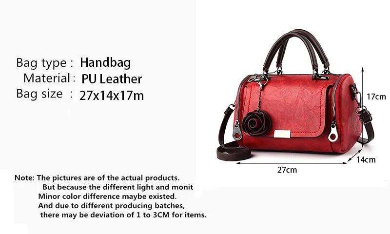 Women Flowers Pendant Boston bag