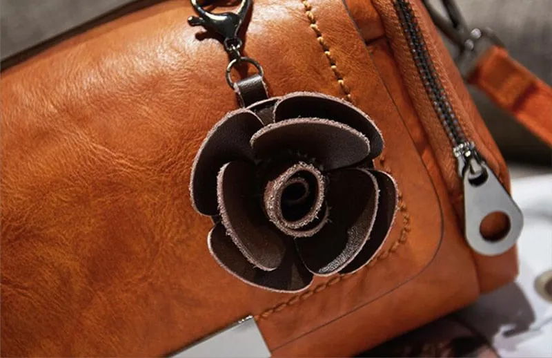 Women Flowers Pendant Boston bag