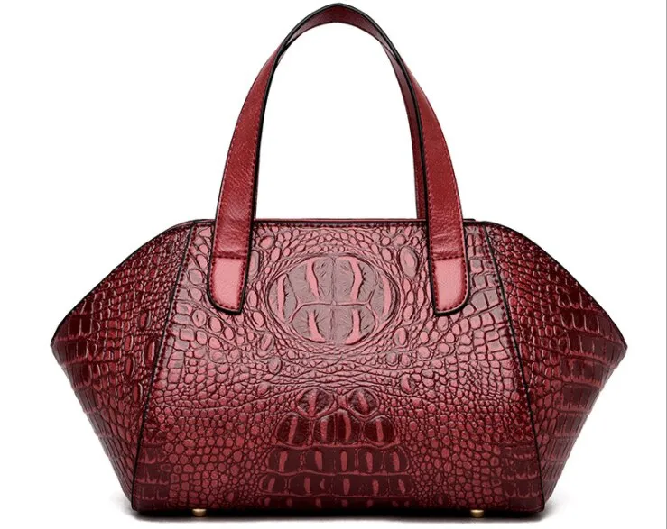 Women Handbag Genuine Leather Bags Women Crocodile Luxury Handbags Women Bags Designer Crossbody Bags Female Retro Tote Handbags