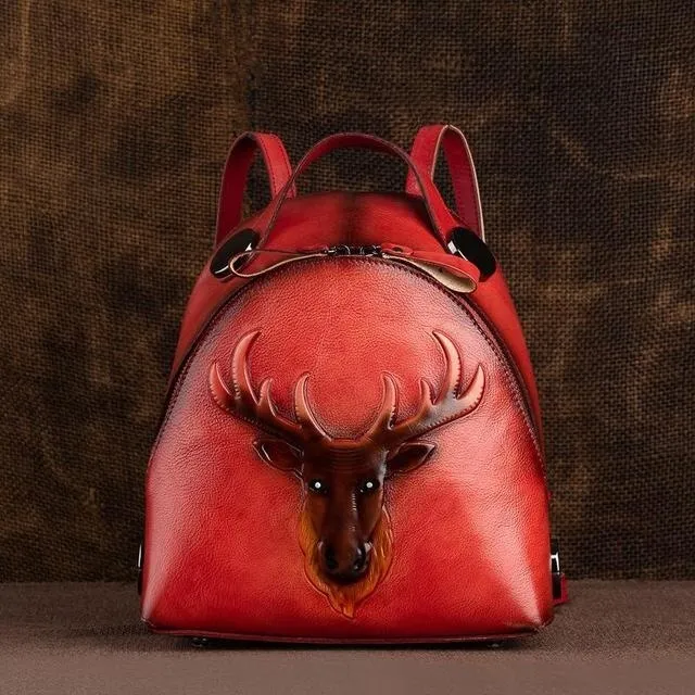 Women Handmade Retro Genuine Leather Backpack