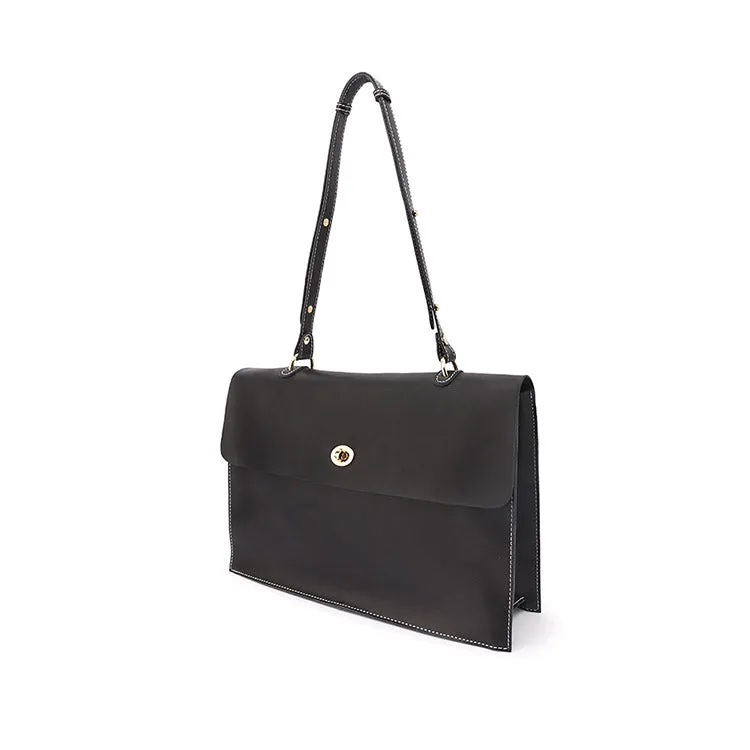 Women's Black Leather Satchel Over the Shoulder Bag Handbags Purse for Women