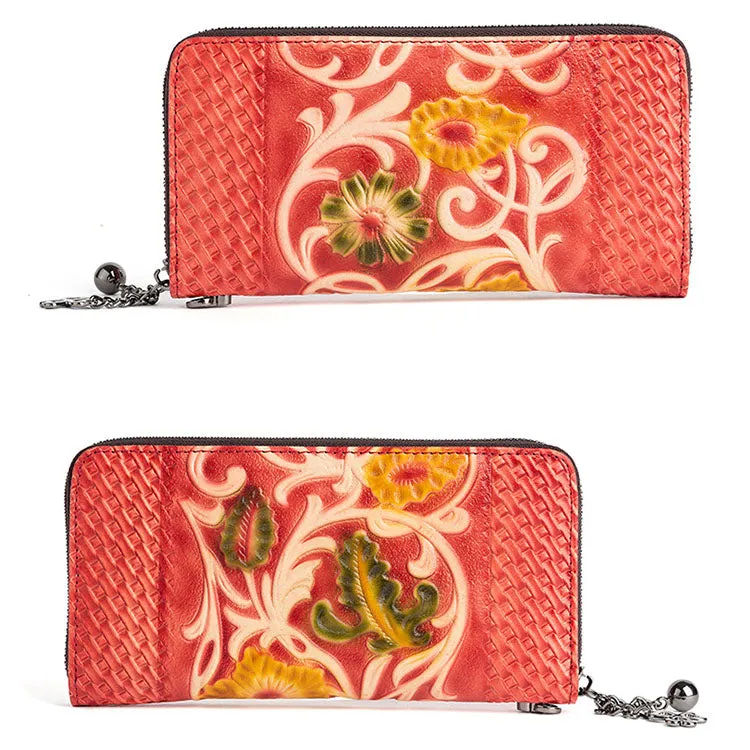 Women's Designer Embossed Leather Wallets on Sale Billfold For Women