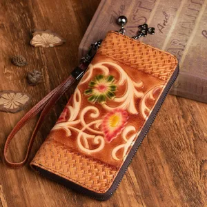 Women's Designer Embossed Leather Wallets on Sale Billfold For Women