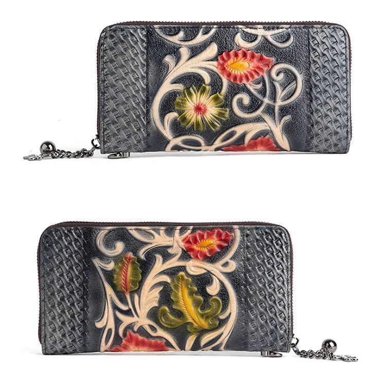 Women's Designer Embossed Leather Wallets on Sale Billfold For Women