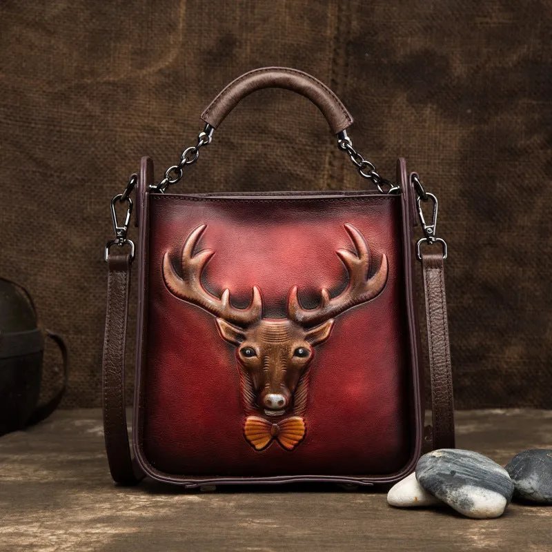 Womens Embossed leather Handbags Leather Crossbody Bags for Women