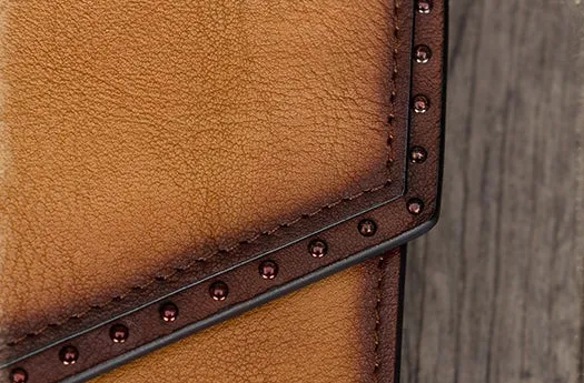 Women's Genuine Leather Trifold Wallet with Coin Pocket and Card Holder for Women
