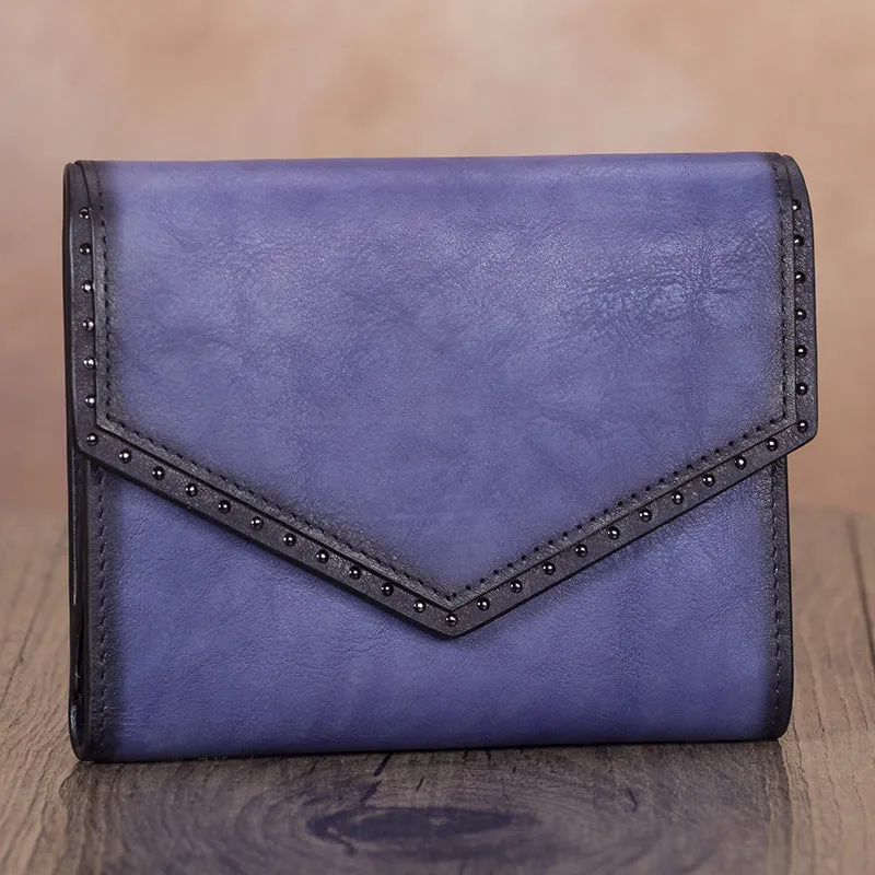 Women's Genuine Leather Trifold Wallet with Coin Pocket and Card Holder for Women