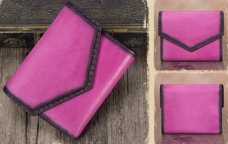 Women's Genuine Leather Trifold Wallet with Coin Pocket and Card Holder for Women