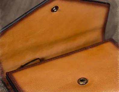 Women's Genuine Leather Trifold Wallet with Coin Pocket and Card Holder for Women