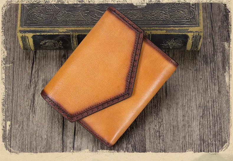 Women's Genuine Leather Trifold Wallet with Coin Pocket and Card Holder for Women