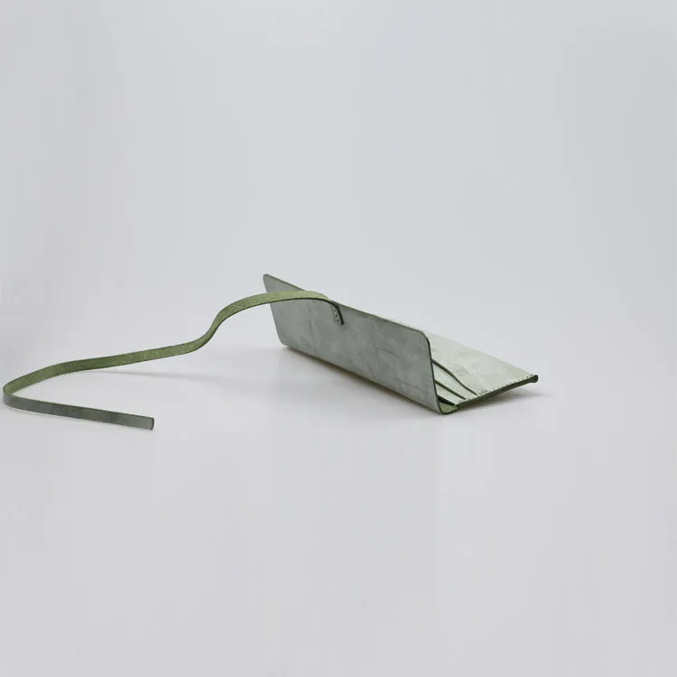 Womens Green Leather Slim Long Wallets Clutch Purses for Women