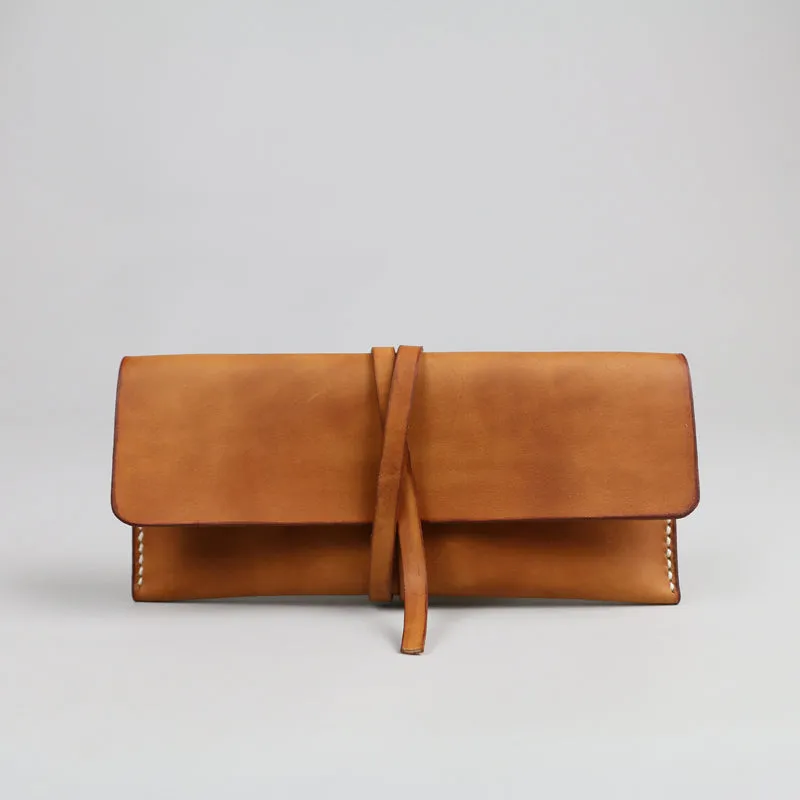 Womens Handmade Slim Leather Long Wallets Purse Clutch for Women