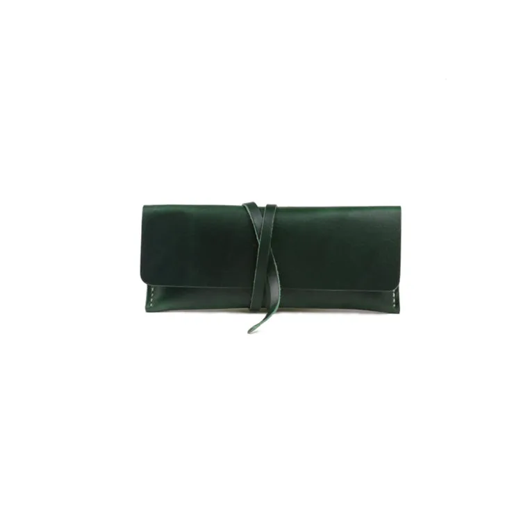 Womens Handmade Slim Leather Long Wallets Purse Clutch for Women