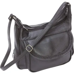 Women's Large Black Handbag Purse with Adjustable Shoulder Strap - Zippered Close