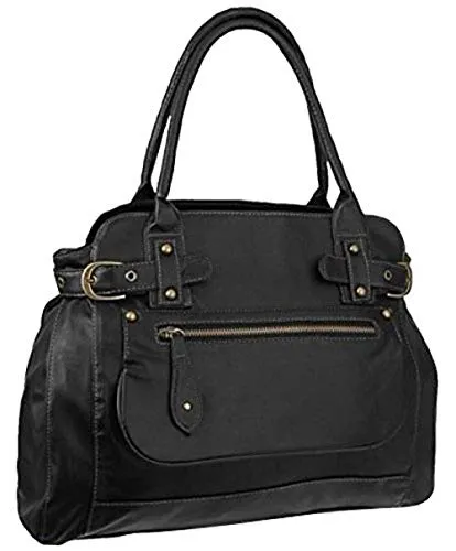 Women's Large Twin Handled Shoulder Bag Genuine Soft Faux Leather Purse