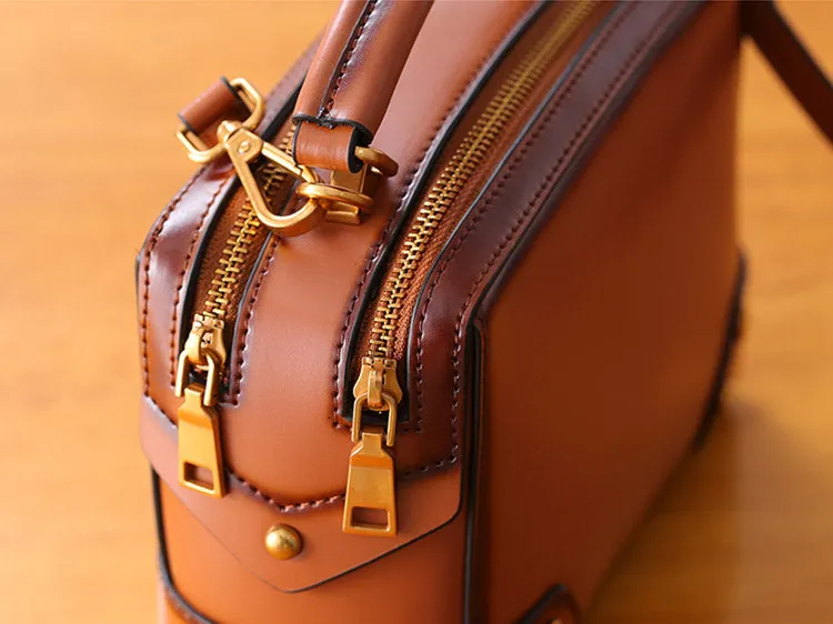 Womens Leather Cube Bag Crossbody Bags Shoulder Bag Purses for Women