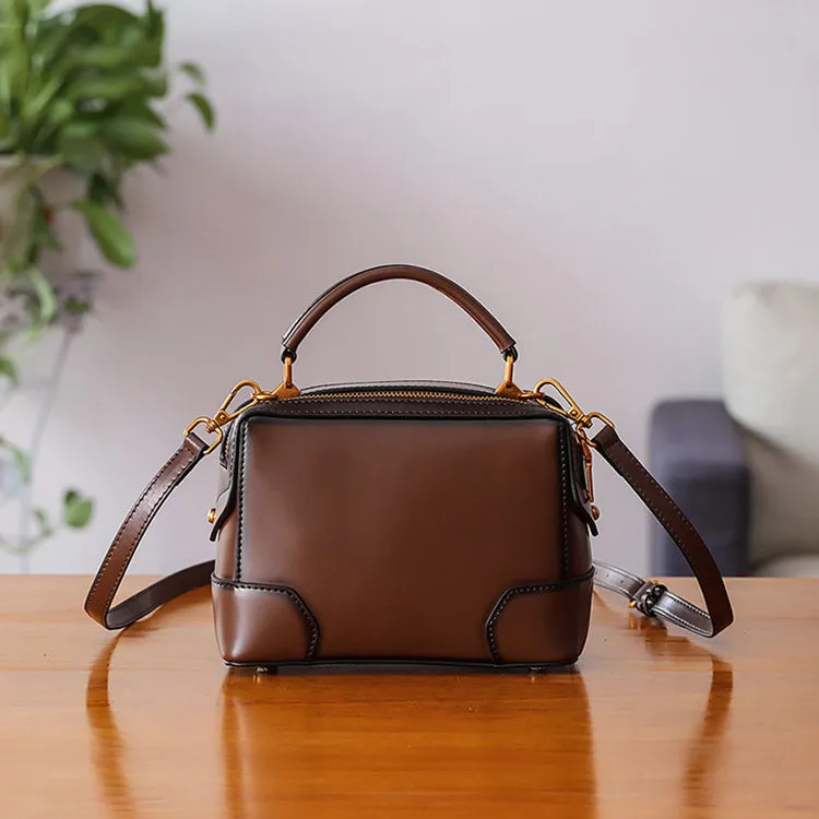 Womens Leather Cube Bag Crossbody Bags Shoulder Bag Purses for Women