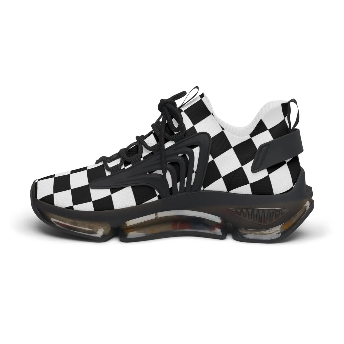 Women's Mesh Sneakers Running Shoes Checkered Print Shock Absorbing Soles