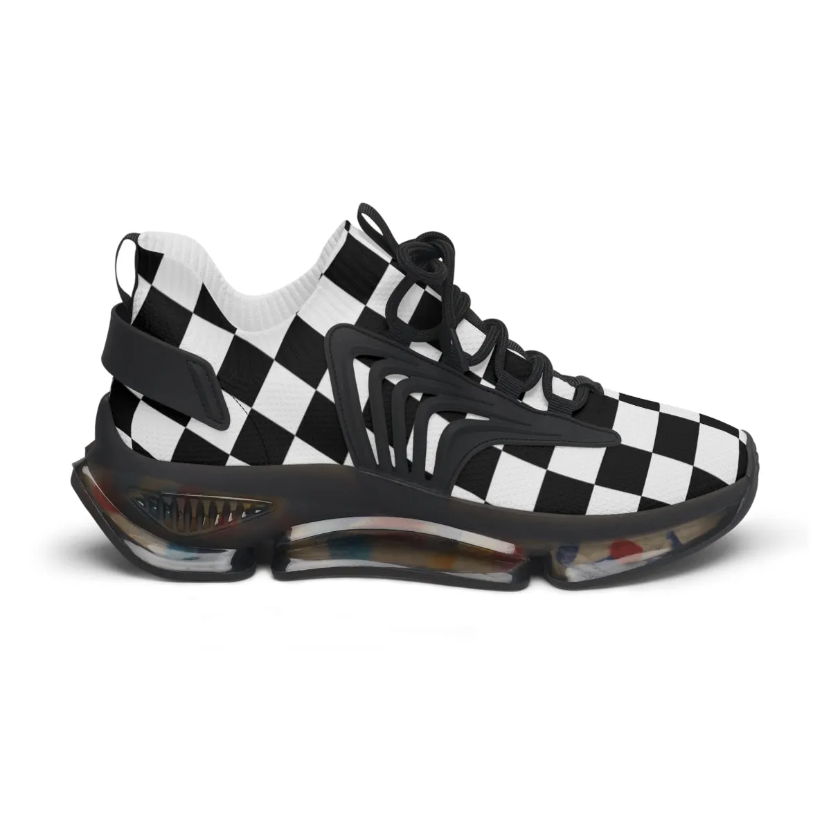 Women's Mesh Sneakers Running Shoes Checkered Print Shock Absorbing Soles