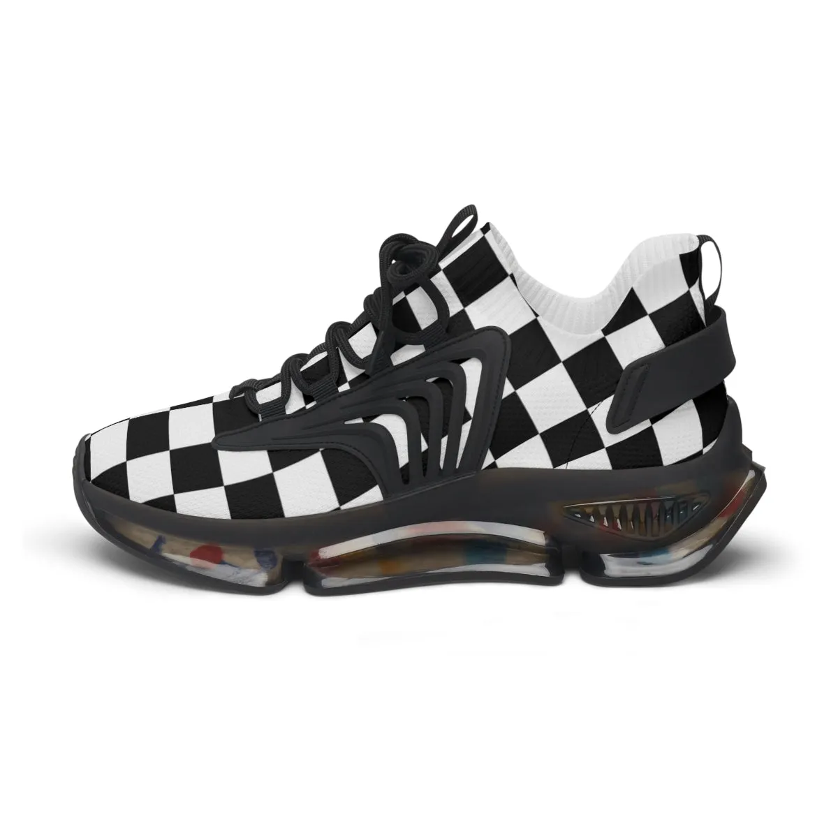 Women's Mesh Sneakers Running Shoes Checkered Print Shock Absorbing Soles