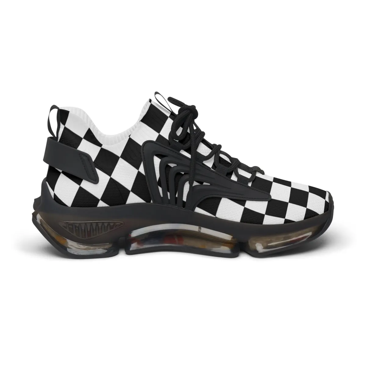 Women's Mesh Sneakers Running Shoes Checkered Print Shock Absorbing Soles