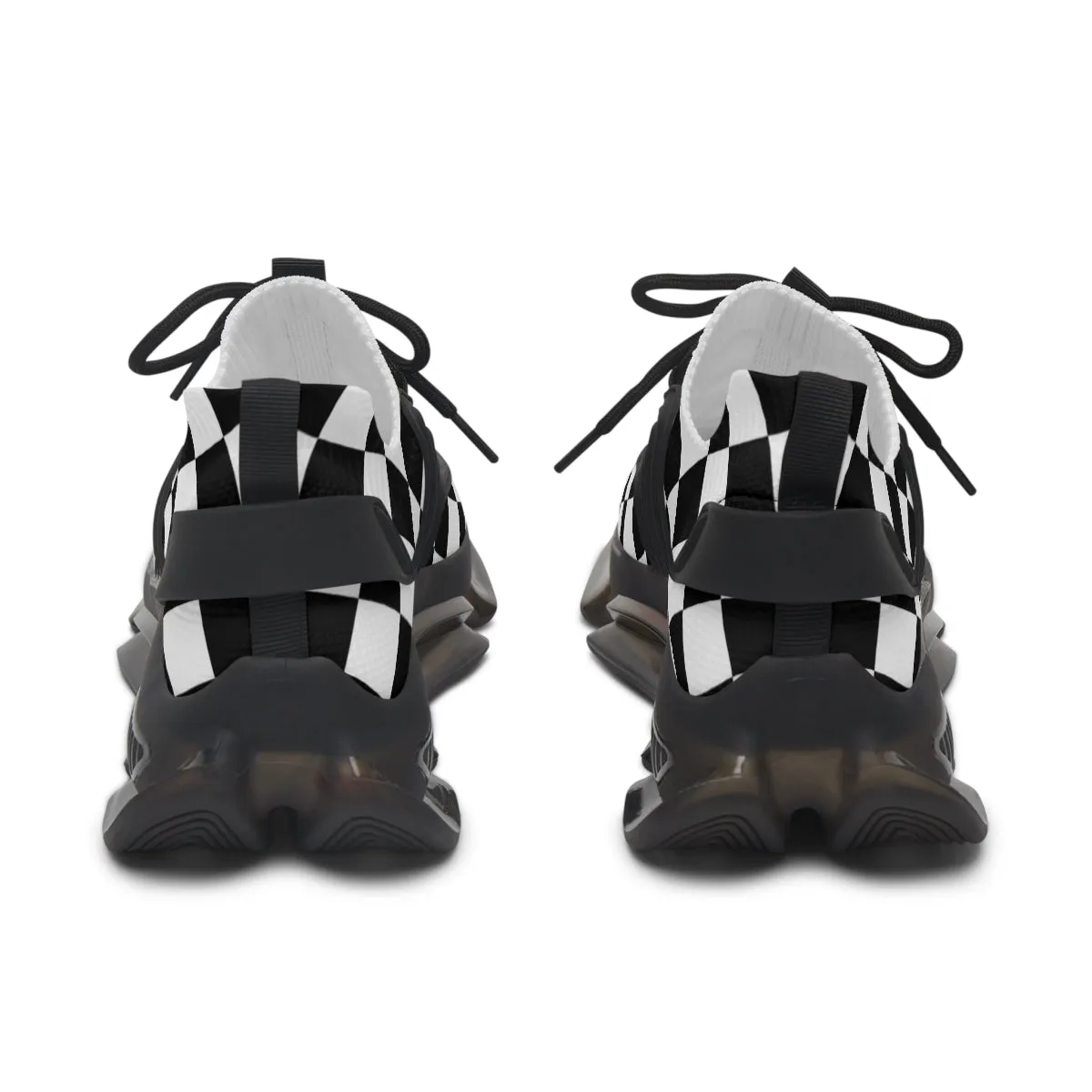 Women's Mesh Sneakers Running Shoes Checkered Print Shock Absorbing Soles