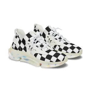 Women's Mesh Sneakers Running Shoes Checkered Print Shock Absorbing Soles