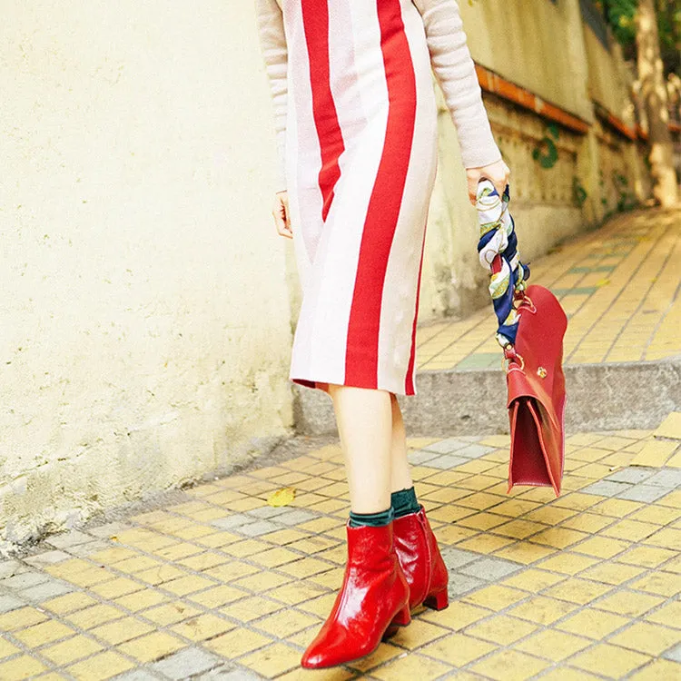 Women's Red Leather Satchel Over the Shoulder Bag Handbags Purse for Women