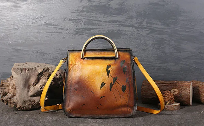 Womens Vintage Genuine Leather Crossbody Bag Purse Handbags For Women