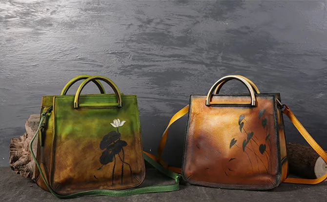 Womens Vintage Genuine Leather Crossbody Bag Purse Handbags For Women