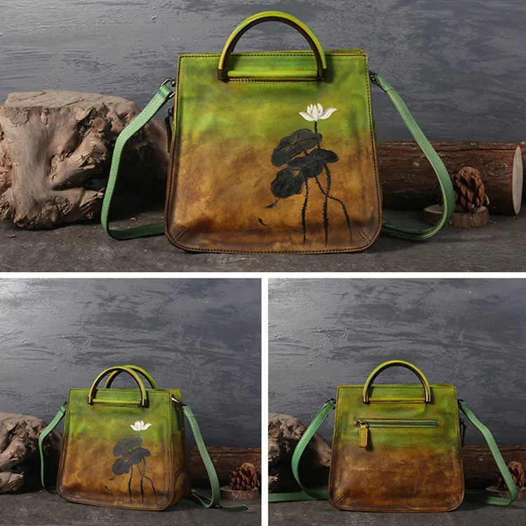 Womens Vintage Genuine Leather Crossbody Bag Purse Handbags For Women